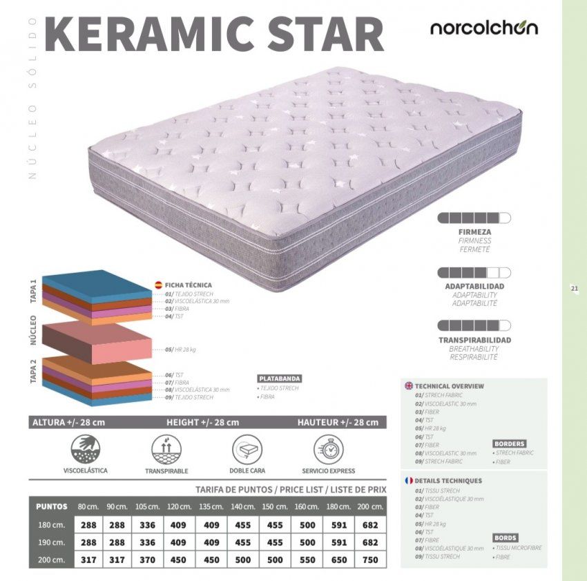 colchon keramic star